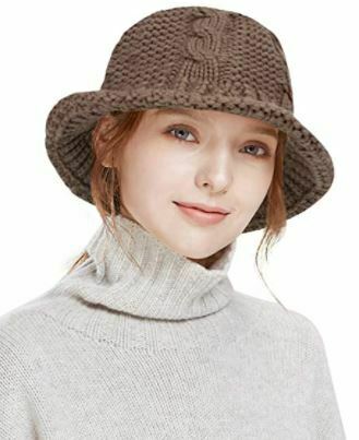 crochet bucket hat: DOCILA Plain Knit Bucket Hat for Women