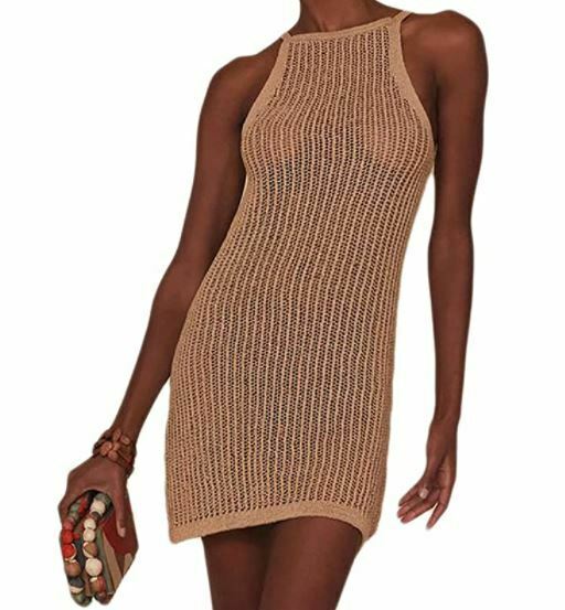 crochet dress: Cover Up Crochet Hollow Beach Bikini Dress