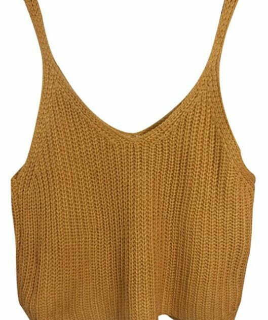 crochet top: Sleeveless V-Neck Crochet Crop Top Shirt